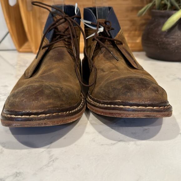 Cole Haan Colton Chukka Brown blue Leather Booties preppy rugged  size 9.5 main image 4